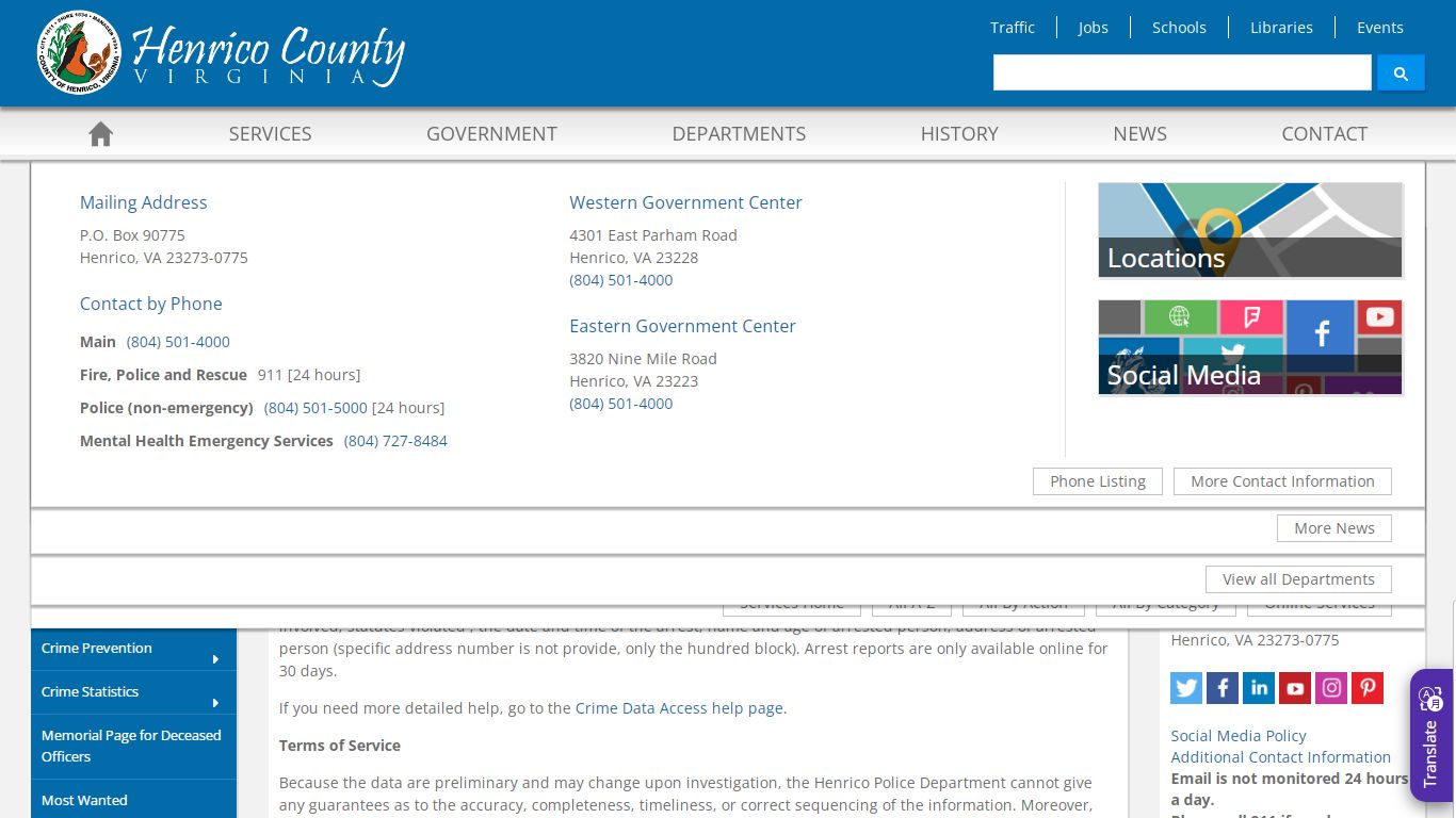 Public Crime Data Access - Henrico County, Virginia